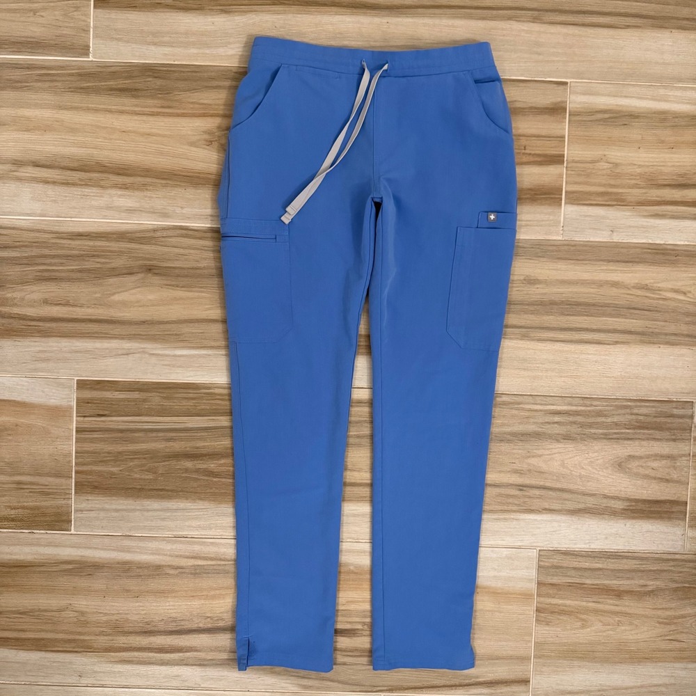FIGS Technical Collection Blue Scrub Pants XS Cargo Drawstring TW2000R Womens